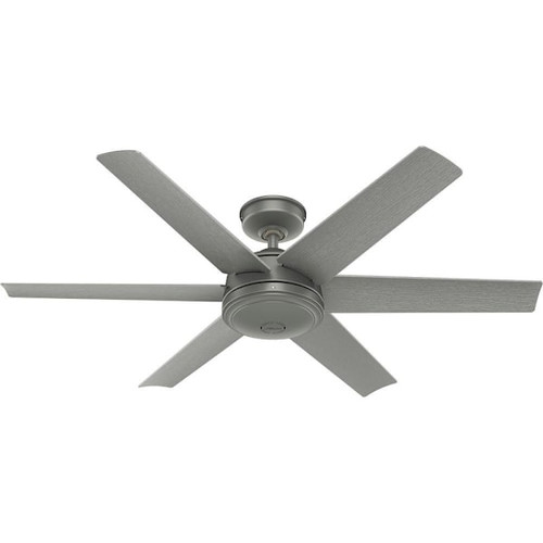 Hunter Fan 52" Jetty Weathermax Ceiling Fan, Matte Silver