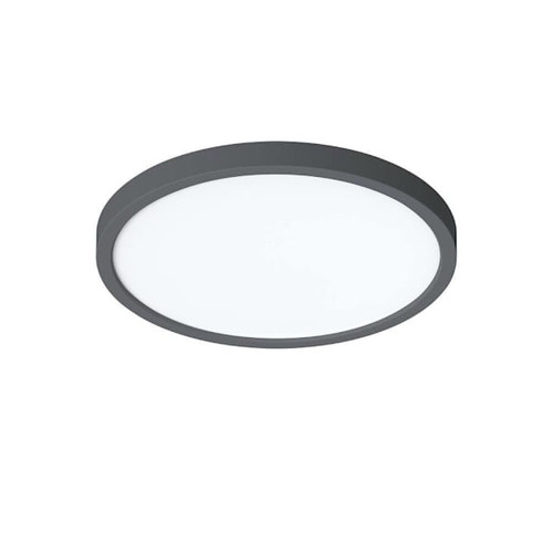 Seasons Edge 14-Inch Round 28w Dimmable Integrated LED Flush Mount Light With 5 CCT Selectable In Matte Black