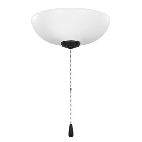 Seasons Universal 2-Light Shatter-Resistant Pull-Chain Ceiling Fan Bowl LED Light Kit In Matte Black