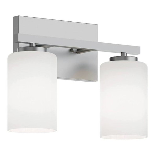 Afx Leo 13" 2-Light Vanity With Frosted Glass, Medium Base, Satin Nickel
