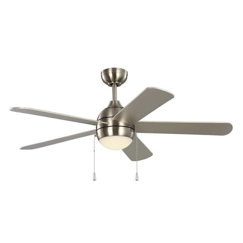 Seasons Willard 52" Brushed Nickel LED Ceiling Fan, Silver/Matte Black Blades