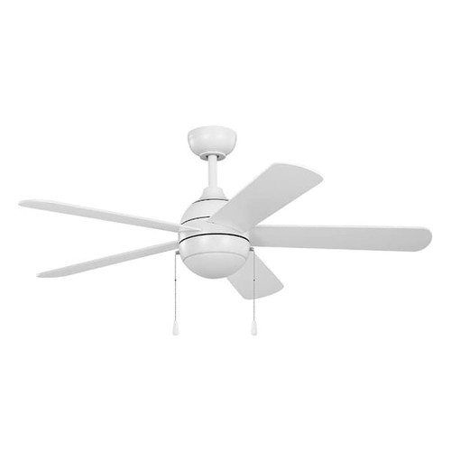 Seasons Willard 52" Matte White LED Ceiling Fan, Matte White/Natural Oak Blades