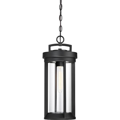 Satco Huron 1 Light Hanging Lantern With Clear Glass, Medium Base, Aged Bronze