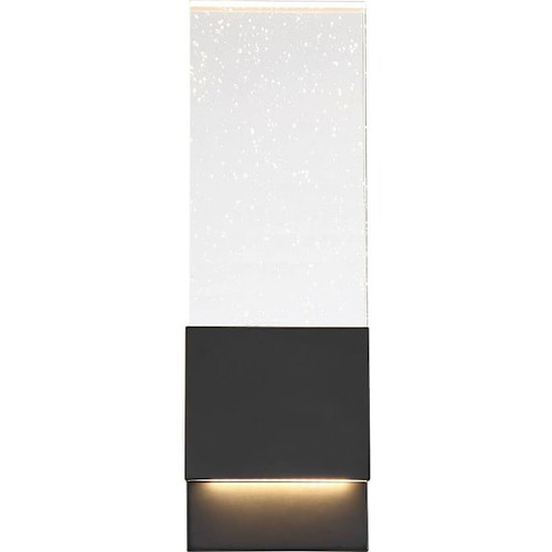 SATCO Ellusion LED Large Wall Sconce With Seeded Glass, 3000k, Matte Black