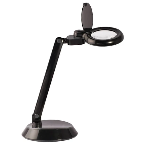Advantus Ottlite Space-Saving LED Magnifier Desk Lamp, Clearsun, Black