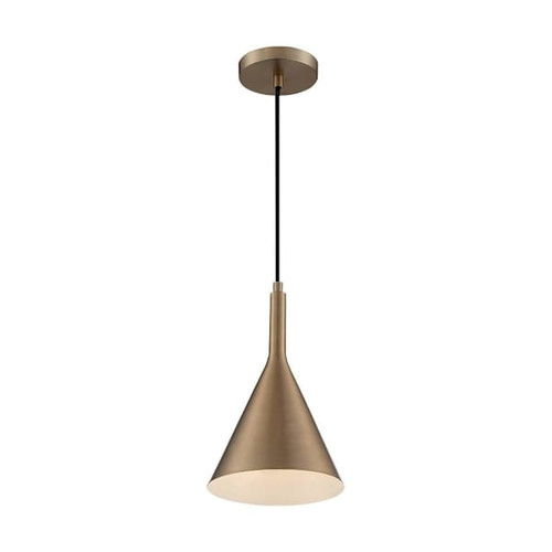 Satco Lightcap 1 Light Small Pendant, Medium Base, Burnished Brass