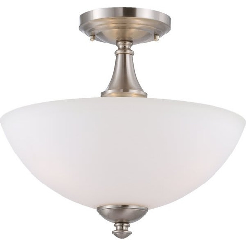 Satco 6.8 In. Incandescent Semi-Flush Mount Light