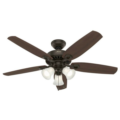 Hunter Builder Plus 52 In. 5-Blade Ceiling Fan W/ Light (Bronze)