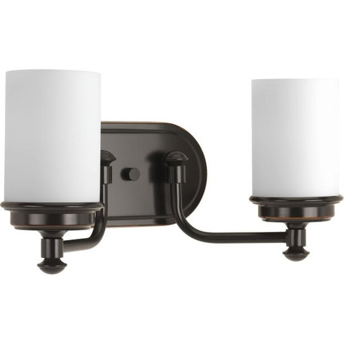 Progress Lighting Glide 16 In. 2-Light Incandescent Bath Vanity Fixture (Bronze)