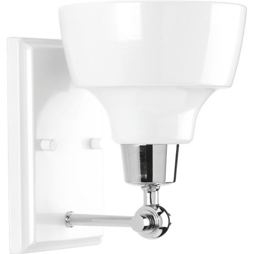 Progress Lighting Bramlett 6 In. 1-Light Incandescent Bath Vanity Fixture (White)