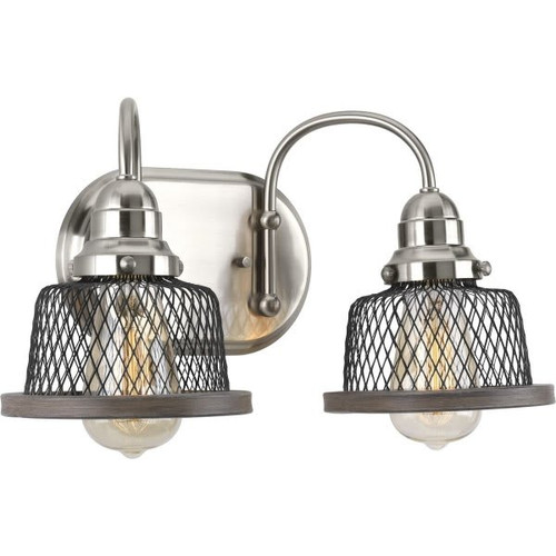 Progress Lighting Tilley 15 In. 2-Light Incandescent Bath Vanity Fixture (Brushed Nickel)