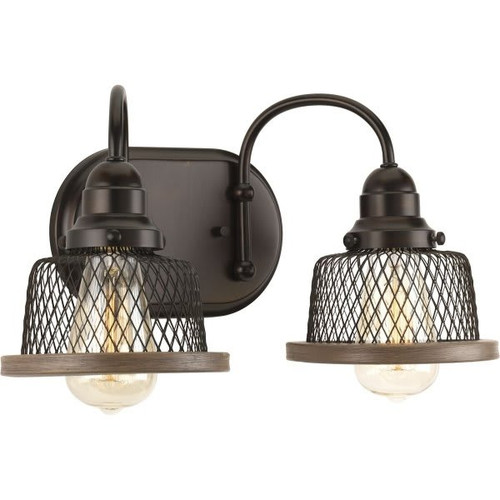 Progress Lighting Tilley 15 In. 2-Light Incandescent Bath Vanity Fixture (Bronze)