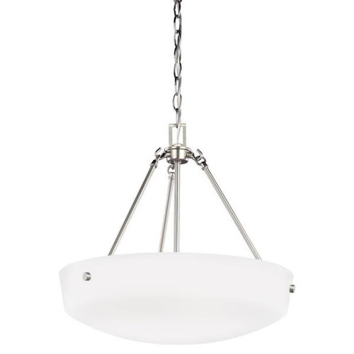 Generation Lighting Kerrville Three Light Pendant Brushed Nickel