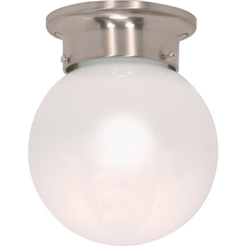 Satco 1-Light Incandescent Flush Mount Light (Nickel)