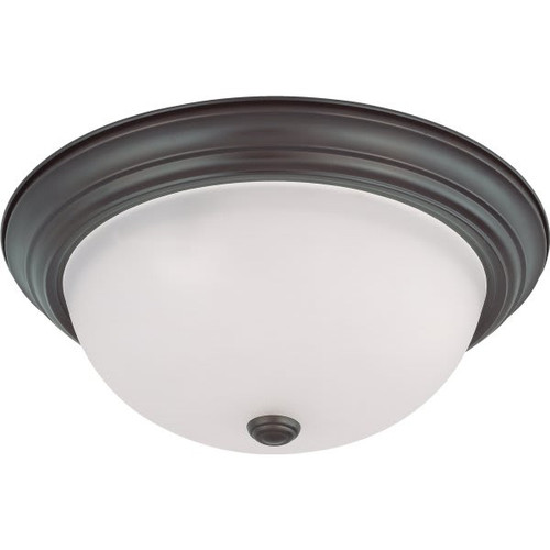 Satco 15 In. 3-Light Incandescent Flush Mount Light