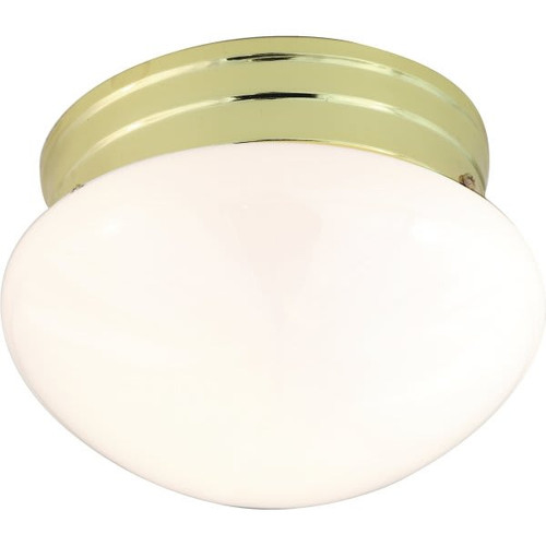 Satco Polished Brass One-Light Small Mushroom Flush Mount