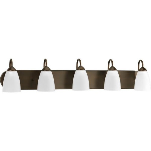 Progress Lighting Gather 36 In. 5-Light Incandescent Bath Vanity Fixture (Bronze)