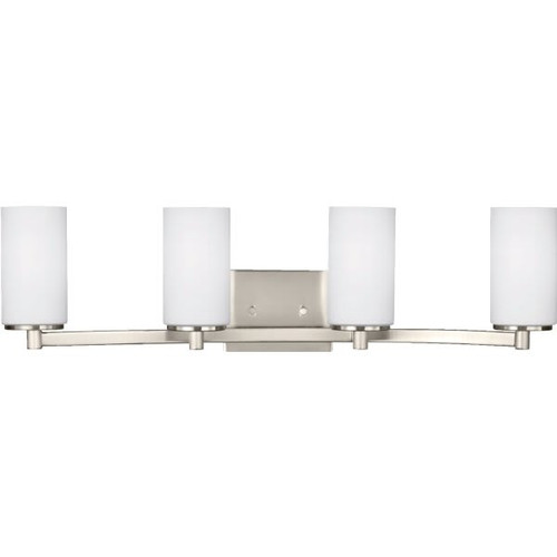 Generation Lighting Hettinger 9.5 Watts Four Light Bath Sconces Brushed Nickel