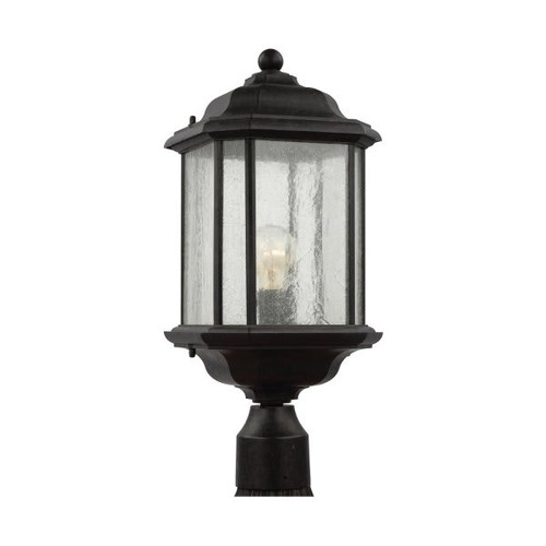 Sea Gull Lighting Kent 100w Lighting Post Cap W/ Seeded Glass (Bronze)