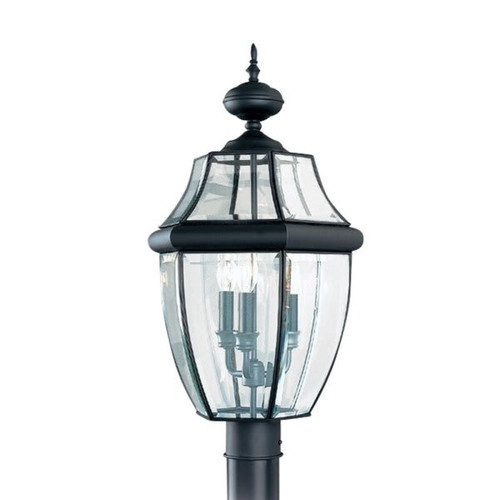 Generation Lighting Lancaster 11.75 X 24 In. 3-Light Outdoor Lantern (Black)