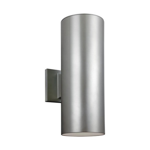 Generation Lighting Cylinders 14.25 In. 2-Light Outdoor Lantern (Brushed Nickel)