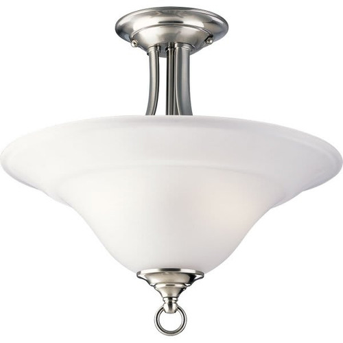 Progress Lighting 16 In. 2-Light Fluorescent Flush Mount Light (Brushed Nickel)
