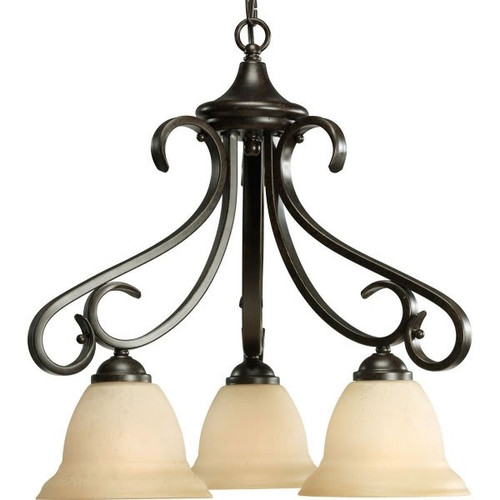 Progress Lighting Torino 3-Light Indoor Chandelier (Glass) (Forged Bronze)