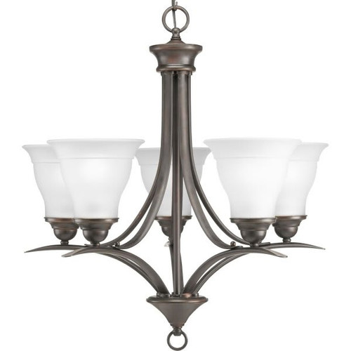 Progress Lighting Trinity 5-Light Indoor Chandelier (Glass) (Antique Bronze)
