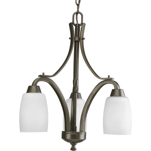 Progress Lighting Wisten 3-Light Ceiling Indoor Chandelier (Glass) (Antique Bronze)