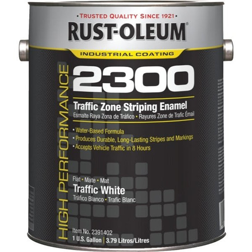 Rust-Oleum 1 Gal High Performance 2300 System Traffic Zone Striping Paint Flat White 2pk