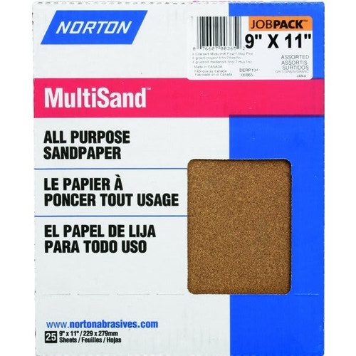 Norton 9 X 11" Adalox Sand Paper Sheet Assortment 25/Pk