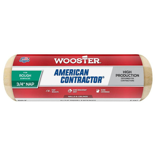 Wooster 9" American Contractor 3/4" Nap Roller Cover Side Stack