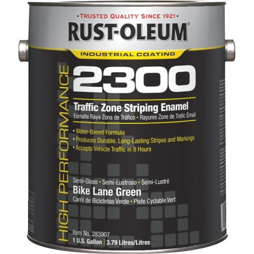 Rust-Oleum 1 Gal High Performance 2300 System Traffic Zone Striping Paint Semi-Gloss Bike Lane Green