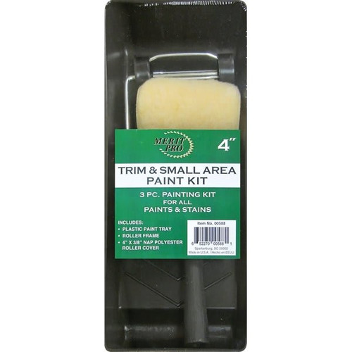 Merit Pro 00588 4" Trim And Small Area Paint Kit, Case Of 6 Kits