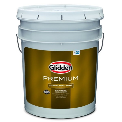 Glidden Premium Exterior Latex Paint Semi-Gloss Pure White /B1 5g
