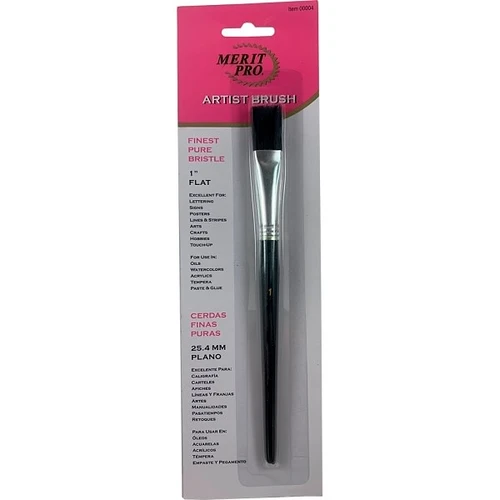 Merit Pro 00004 #1 Flat Pure Bristle Artist Brush