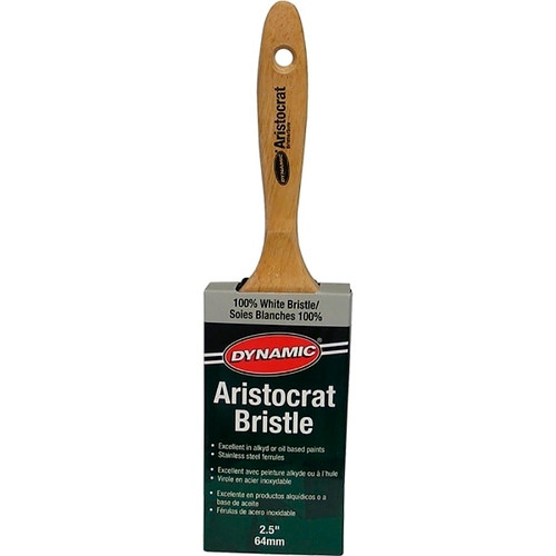Dynamic 21550 2-1/2" 64mm Aristocrat Flat White Bristle Brush