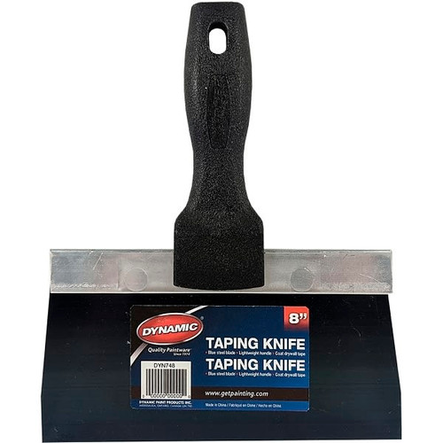Dynamic Dyn748 8" Blue Steel Taping Knife With Black Plastic Handle