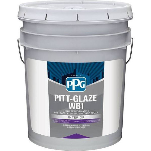 Ppg Architectural Finishes Pitt-Glaze Epoxy Eggshell Paint, White, 5 Gallon