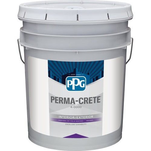 Ppg Architectural Finishes Perma-Crete Acryic Topcoat Flat Paint, White Pastel