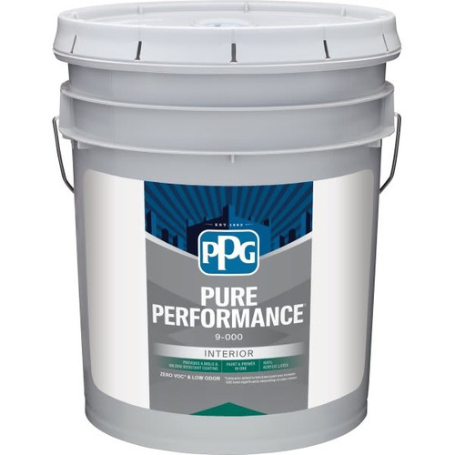 PPG Architectural Finishes Pure Performance Latex Semi-Gloss Paint, White, 5 Gal.