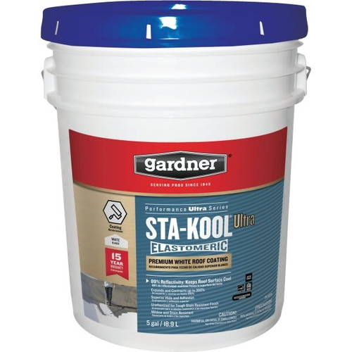 Gardner 5 Gallon Sta-Kool 800 15 Year Ceramic White Elastomeric Roof Coating