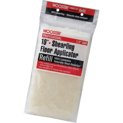 Wooster Rr612 10" Shearling Lambskin Floor Applicator Refill, Package Of 10