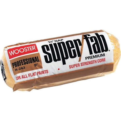 Wooster R243 9" Super/Fab 1-1/4" Nap Roller Cover, Package Of 12