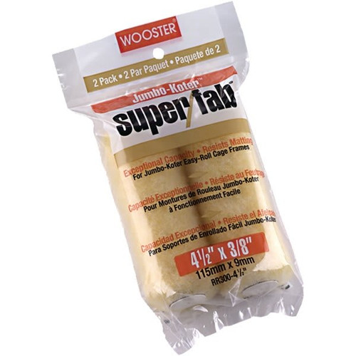 Wooster 4-1/2" Jumbo-Koter Super/Fab Mini Roller Cover, 3/8" Nap, Package Of 12