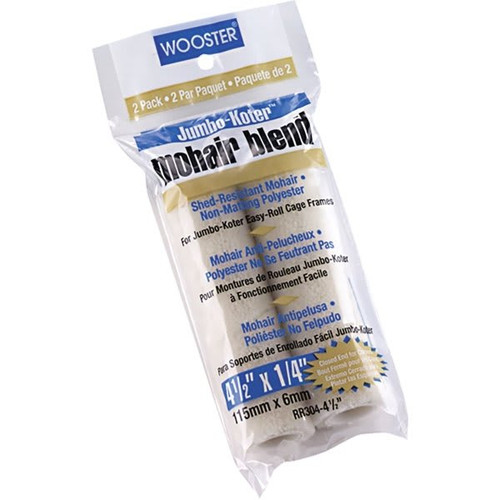 Wooster 4-1/2" Jumbo-Koter Mohair Mini Roller Cover, 1/4" Nap, Package Of 12