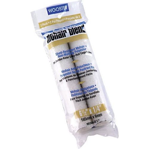 Wooster 6-1/2" Jumbo-Koter Mohair Mini Roller Cover, 1/4" Nap, Package Of 12