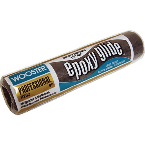 Wooster R232 9" Epoxy Glide 1/4" Nap Roller Cover, Package Of 12