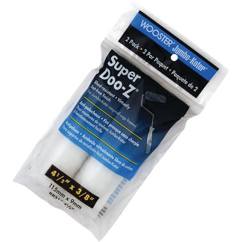 Wooster 4-1/2" Jumbo-Koter Super Doo-Z Mini Roller Cover, 3/8" Nap Package Of 12
