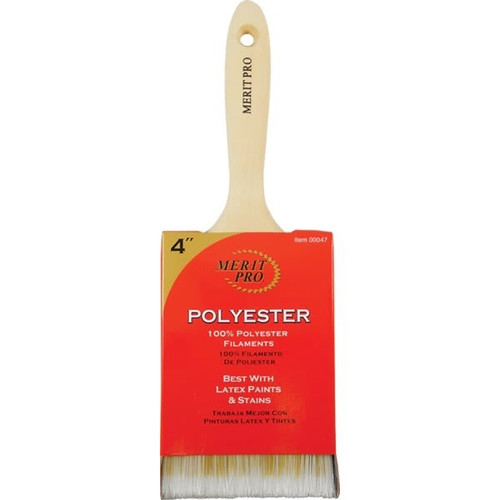 Merit Pro 00047 4" 100% Polyester Beavertail Brush, Package Of 6